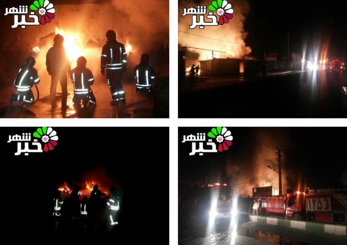 آتش سوزی کارگاه کپسول ال پی جی درعباس آباد شهریار همین الان
