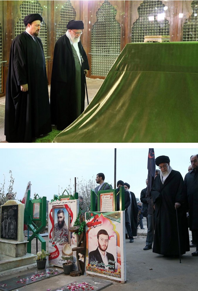 رهبر انقلاب اسلامی در مرقد مطهر امام(ره) و گلزار شهدا حضور یافتند