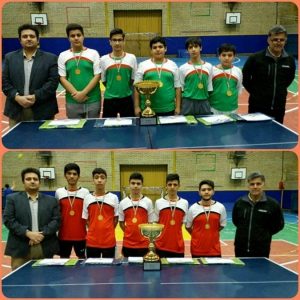 کسب رتبه برتر تیم دانش آموزی تنیس روی میز شهریار بین مناطق 21گانه استان تهران