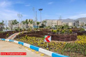 طراحی و اجرای فضای سبز بوستان پاسدار با مساحت ۳۲۰۰ متر مربع