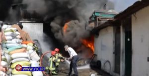 آتش سوزی دپوی لاستیک فرسوده در شهریار